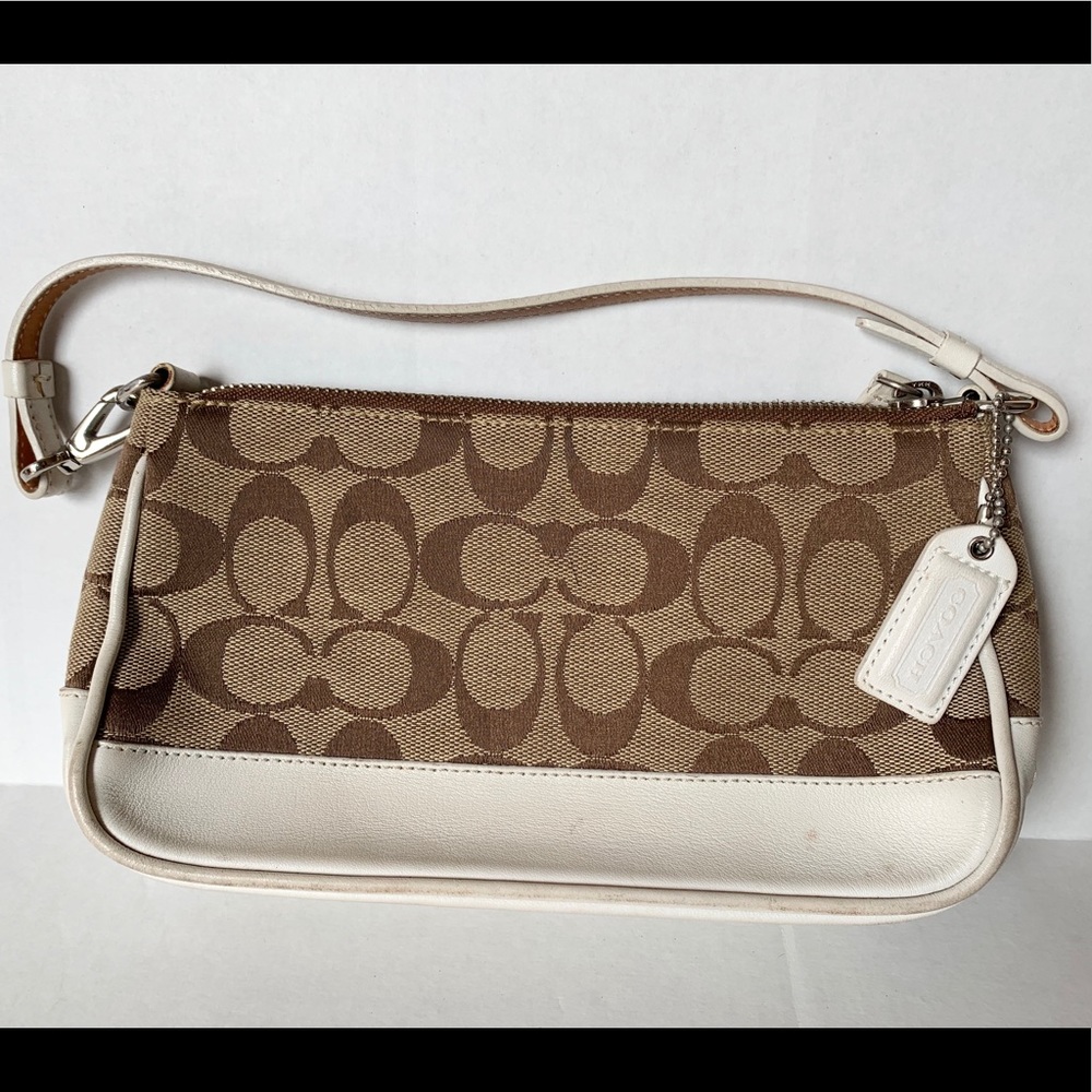 Small white Coach purse
